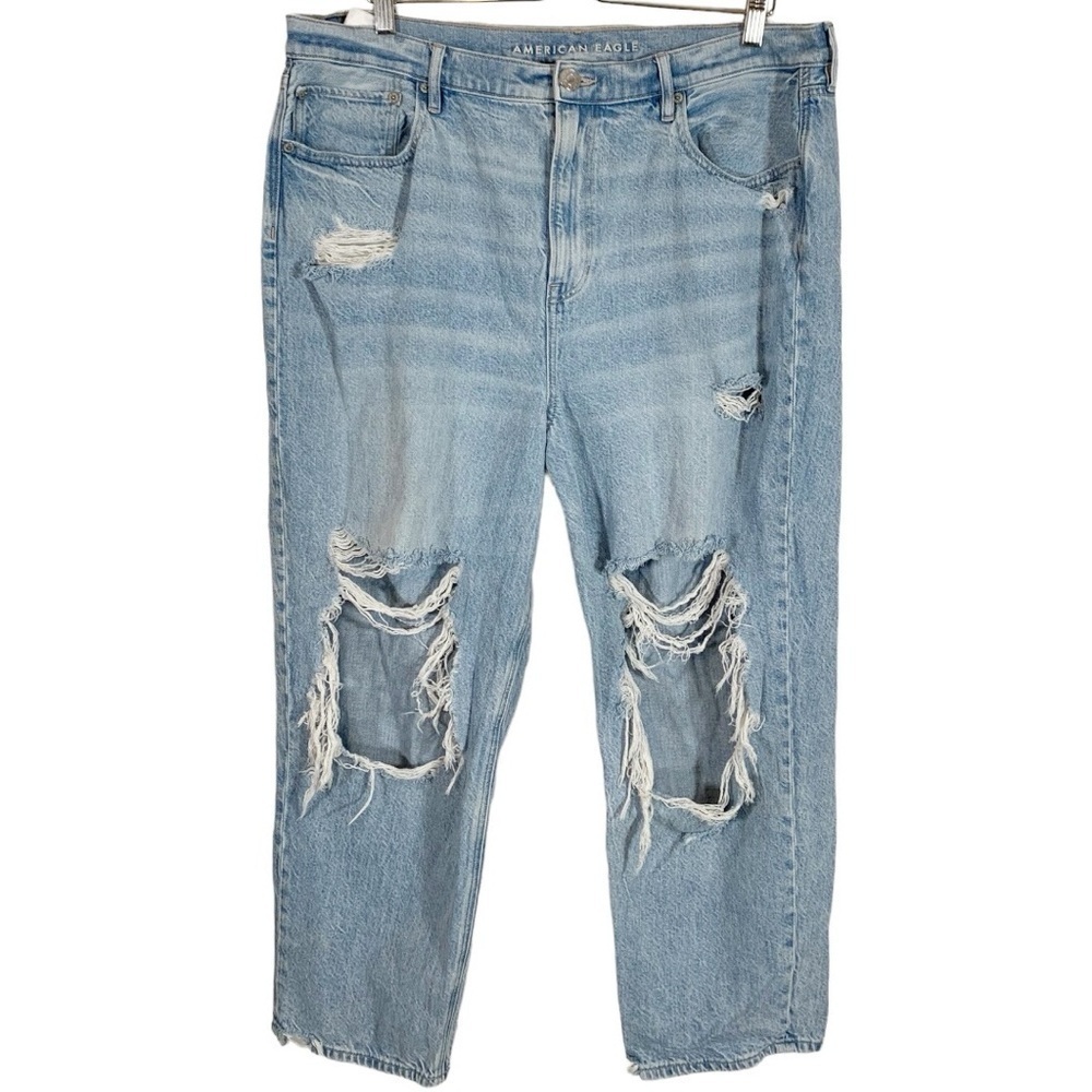 American Eagle High Waist 90s Boyfriend Distressed Jeans Size 20 Short